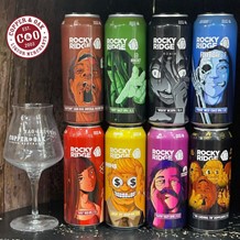 Rocky Ridge Brewing 7 Deadly Tins 8 Pack & Teku Glass